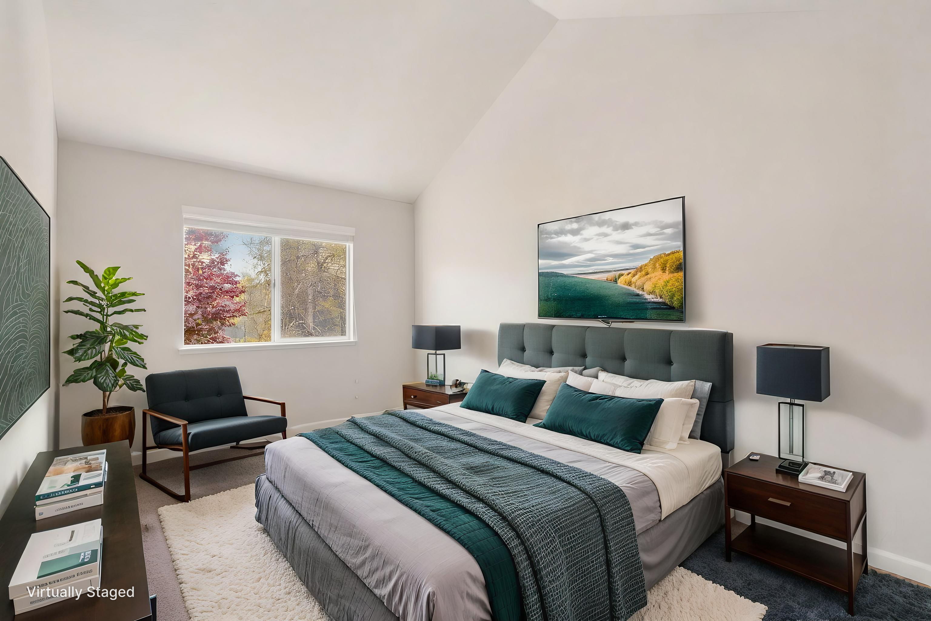 Virtually staged bedroom