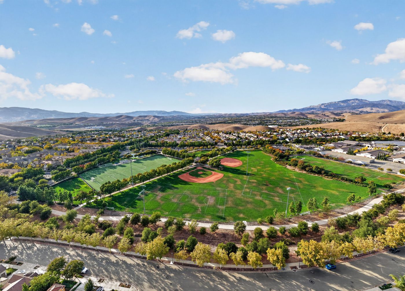 Wide angle, under 400 feet